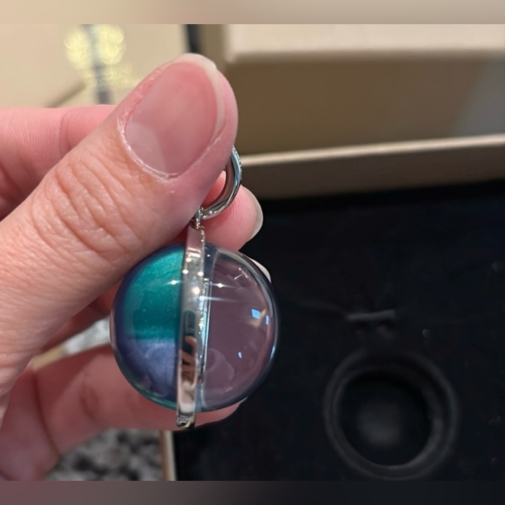 NWT Authentic Burberry U Letter Charm/Silver and Blue Pendant - Picture 9 of 12